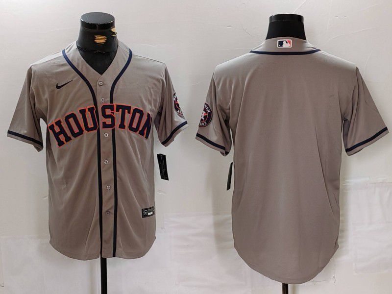 Men Houston Astros Blank Grey Nike Game 2024 MLB Jersey style 1->houston astros->MLB Jersey